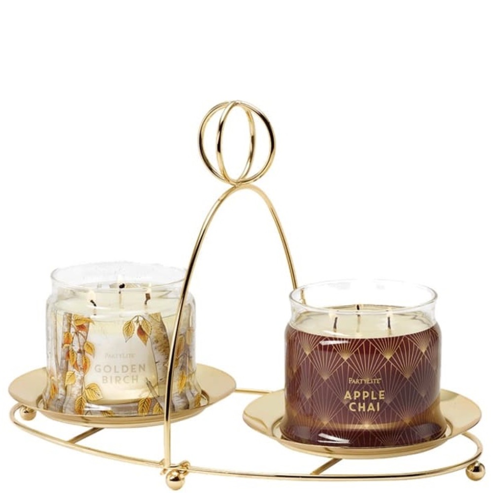 PartyLite Silver Mix & Mingle Double Jar Candle Holder